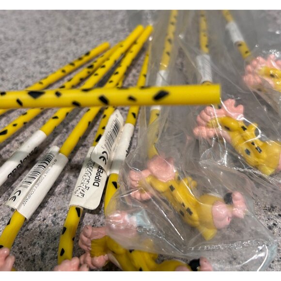 Applause Marsupilami Dipper Straws Cartoon Character Topper Set Lot 10 - Picture 5 of 5